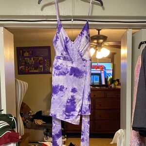 Fashion Nova Purple Tie-Dye Skort